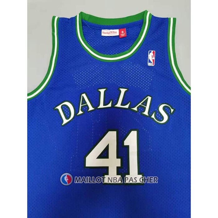 Maillot Dallas Mavericks Dirk Nowitzki NO 41 Mitchell & Ness 1998-99 Bleu
